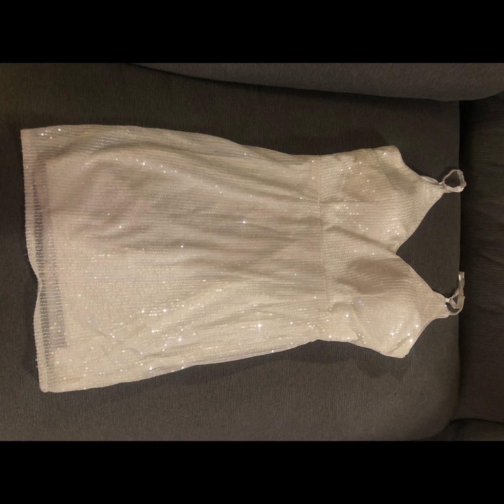 White sequin dress